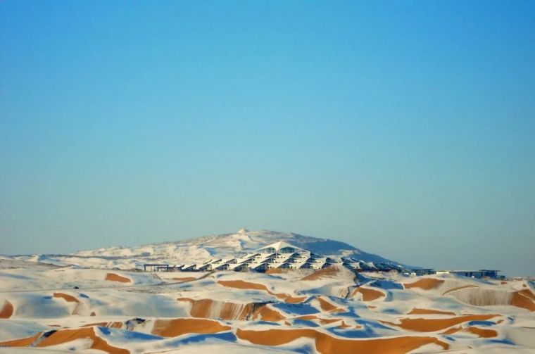 阿联酋沙漠里的生态酒店资料下载-沙漠中的“莲花”-响沙湾莲花酒店，内蒙古/PLATASIA