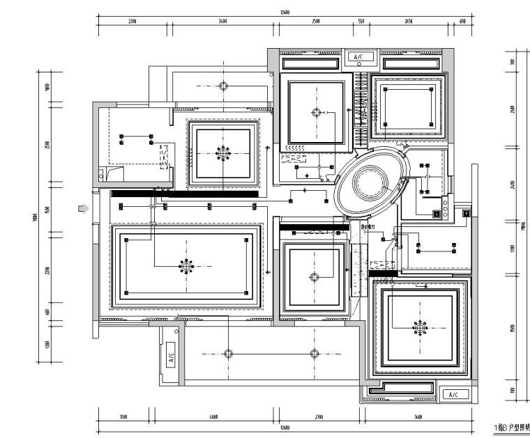 [广东]欧式城市时代T1B样板房室内施工图设计(浅色调欧式)-电路图
