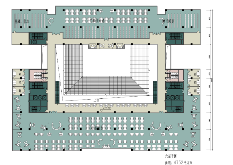 [江苏]南京理工大学图书馆建筑设计方案文本-平面图