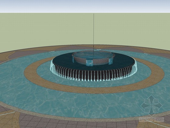 景观开敞空间模型资料下载-景观水景模型SketchUp模型下载