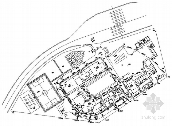 室外雨水管道总平面布置图资料下载-27000平米小区给排水、雨水管道平面图