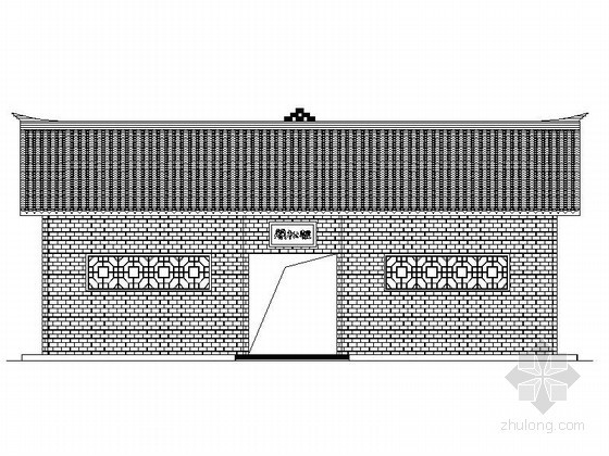 仿古建建筑图资料下载-[仿古建]单层厕所建筑扩初图