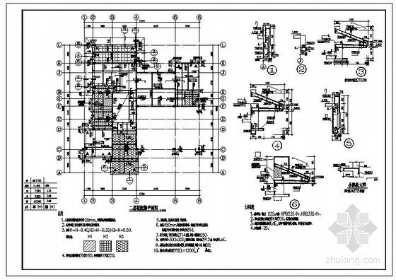 低层住宅cad设计资料下载-某低层框架住宅结构设计图