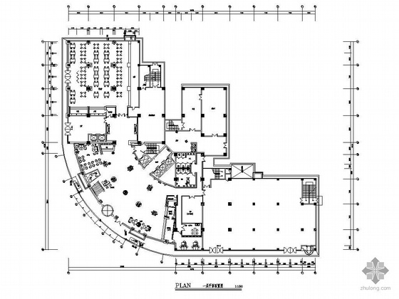 一层管理楼构施工图资料下载-[湖南]某大型酒店一层施工图
