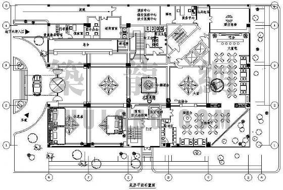 婚庆店面装修施工平面图资料下载-某宾馆装修平面图