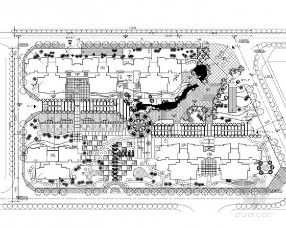 高层酒店规划平面资料下载-[深圳]某高层居住区规划总平面图