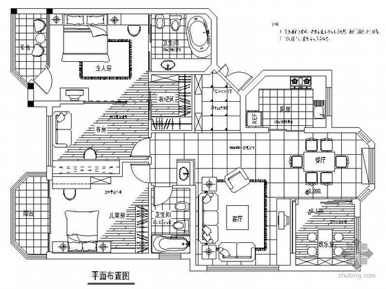 三居室电路改造施工图资料下载-[杭州]三居室装饰施工图