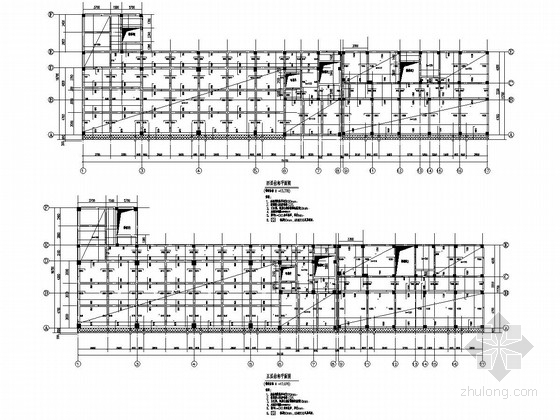 [安徽]五层框架结构综合楼结构施工图-结构平面图 