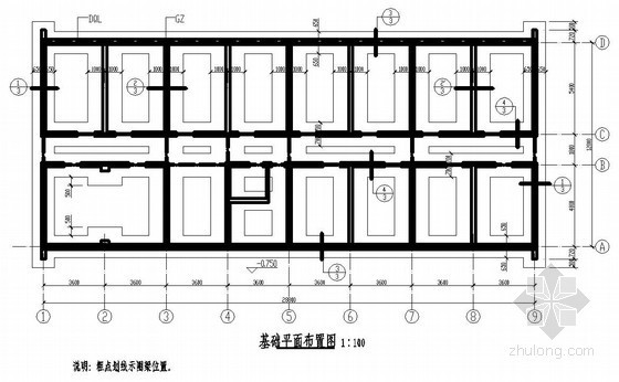 办公楼卫生间布置图资料下载-五层砖混结构办公楼结构施工图