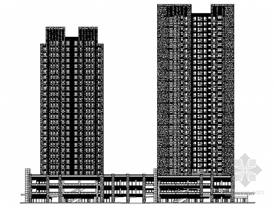 重庆现代风格景观资料下载-[重庆]大学城地块现代风格商业及住宅建筑设计施工图（知名建筑设计院）