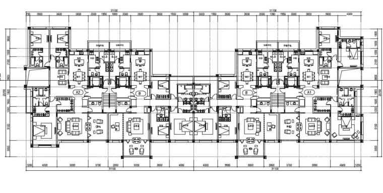 [上海]围合式古典风格公寓式住宅建筑设计方案文本-围合式古典风格公寓式住宅建筑平面图