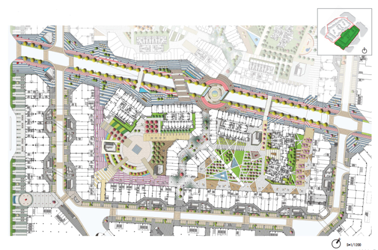 [四川]“天府之都”商业街景观规划方案（附CAD施工图）-总平面图