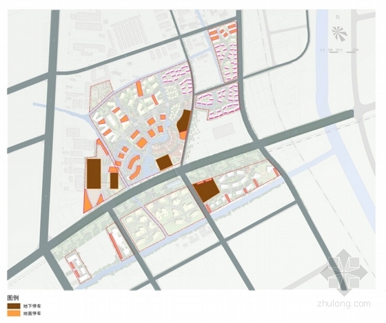 [上海]现代风格城市滨河区地块规划设计方案文本-现代风格城市滨河区地块规划分析图