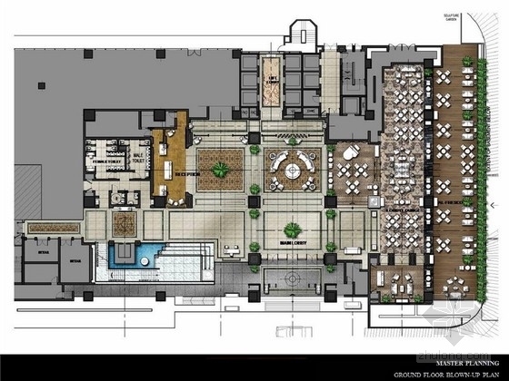 印度室内设计资料下载-[印度]亚洲豪华连锁大酒店室内设计方案图