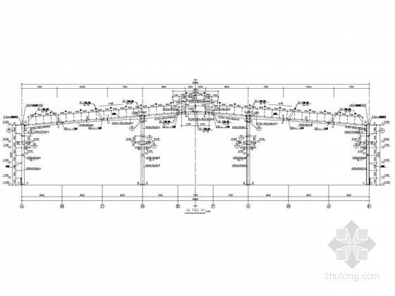 24米厂房施工图资料下载-69米跨门式刚架厂房结构施工图(含建施)