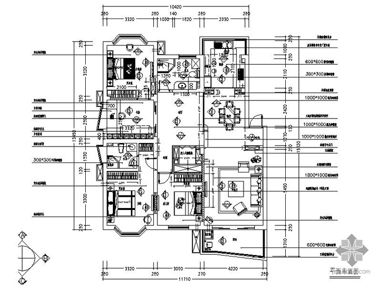 现代经典四居室资料下载-现代经典四居装修施工图