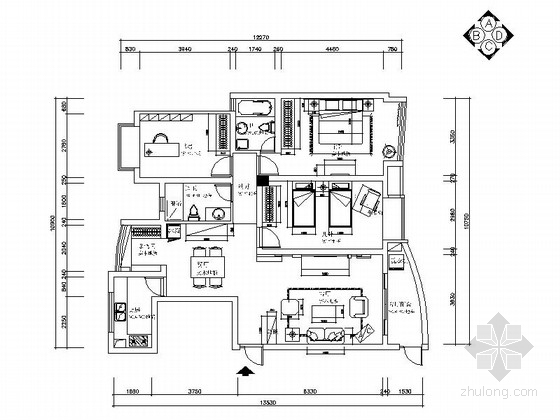 无锡大户型装修资料下载-[无锡]风景社区现代两居室装修图（含效果图）