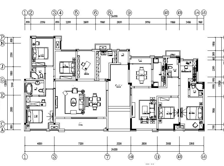 高档小区资料下载-[重庆]高档小区售楼样板间室内设计装修施工图