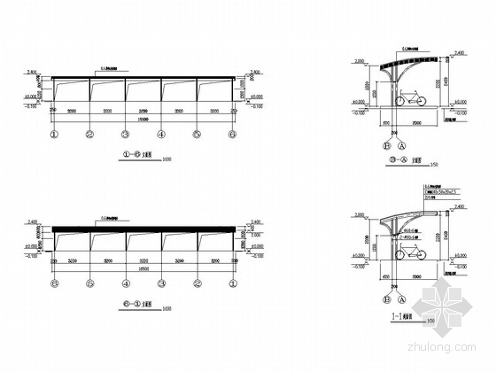 自行車棚建築及結構施工圖