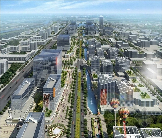 [内蒙古]复合功能可持续都市活力核心区景观规划设计方案-景观效果图