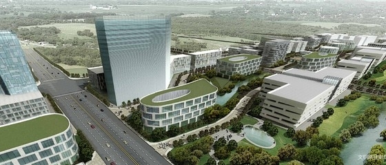 科技园酒店设计资料下载-[北京]现代风格科技园规划设计方案文本