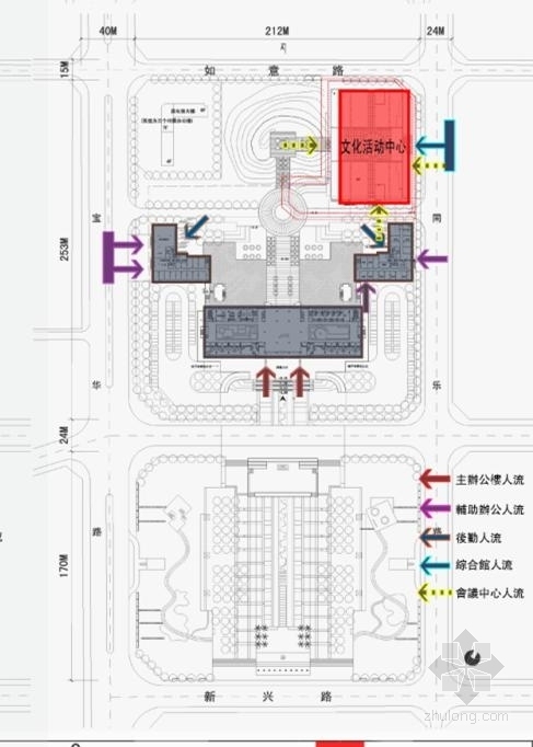  [广东]多功能现代化花园式综合文化中心建筑设计方案文本（含CAD）-多功能现代化花园式综合文化中心建筑分析图