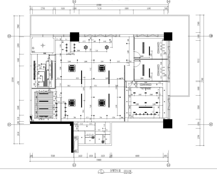 [广东]东莞市德高装饰有限公司办公室装修施工图（附高清效果图）-6顶面灯位图