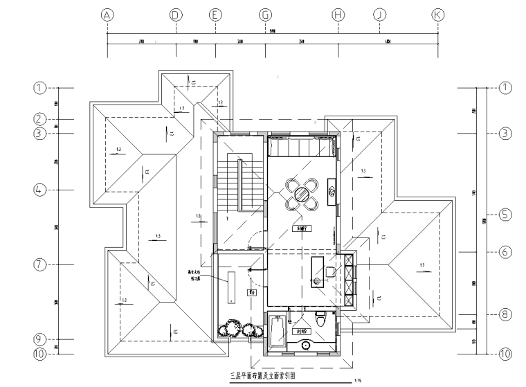 两室两厅式住宅施工图资料下载-[广东]某意式风格三层别墅施工图