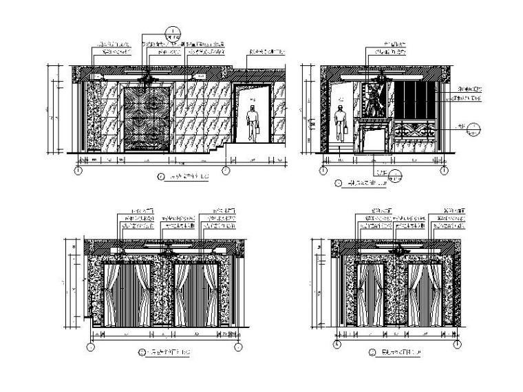 [浙江]欧式风格别墅样板房设计CAD施工图（含效果图）-【浙江】欧式风格别墅样板房设计CAD施工图（含效果图）立面图