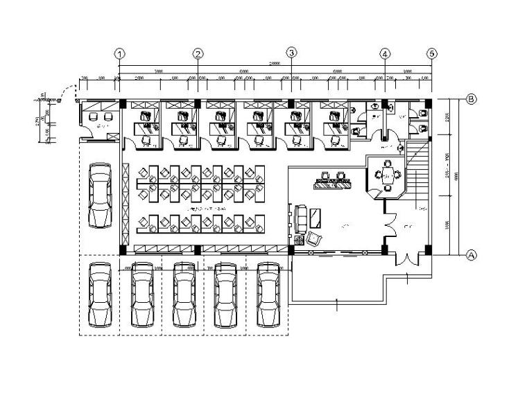 工厂办公建筑施工图资料下载-某工厂办公室全套CAD施工图