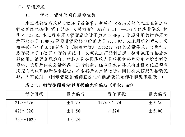 某室外燃气管线施工组织设计方案（Word.79页）-管道安装