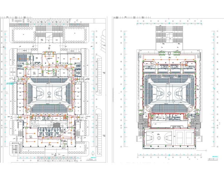 天津师范大学体育馆施工图（含强电与弱电、空调配电及控制系统）-一层平面图
