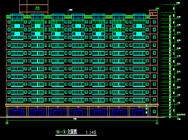 宿舍建筑施工图设计说明资料下载-高层现代风格学生宿舍建筑施工图（12层）