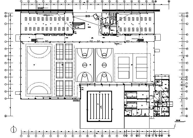 [上海]东华大学松江校区体育中心全套电气施工图-插座平面图