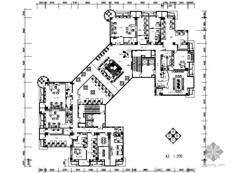 房地产公司办公空间设计资料下载-某房地产公司办公空间装修图