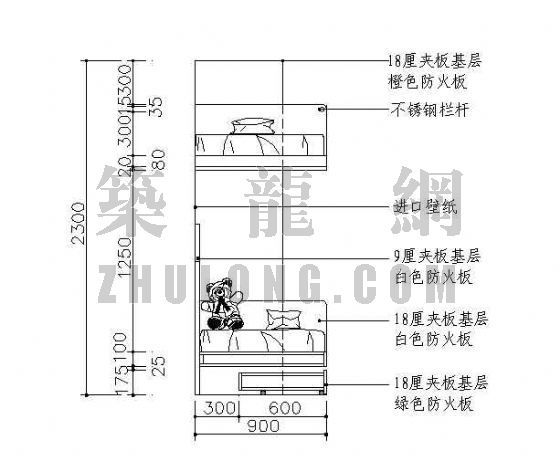 儿童剖面资料下载-儿童床剖面