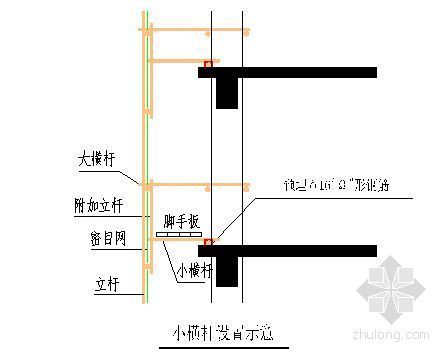单檐施工方案资料下载-北京某高层商业楼悬挑脚手架施工方案（分段斜拉）