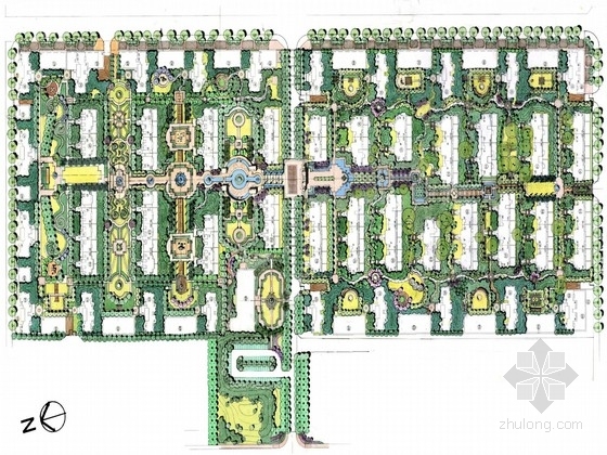 沈阳新中式居住区资料下载-[沈阳]欧洲新古典居住区景观规划设计方案