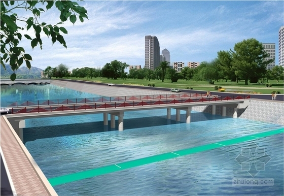 [河北]河道水景工程规划汇报设计方案（含两种设计方案）-河道水景景观效果图