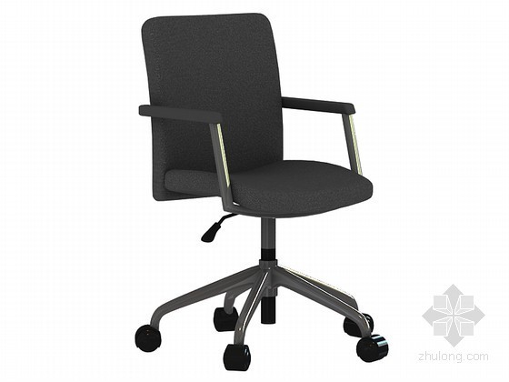 灰色su材质资料下载-灰色办公椅子3D模型下载
