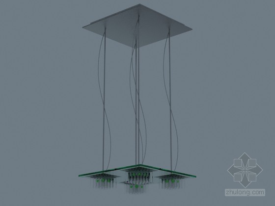 3d工业吊灯模型资料下载-玻璃吊灯3D模型下载