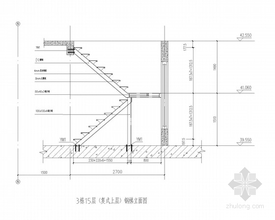 钢楼梯装修施工图资料下载-小区住宅新增复式钢楼梯结构施工图