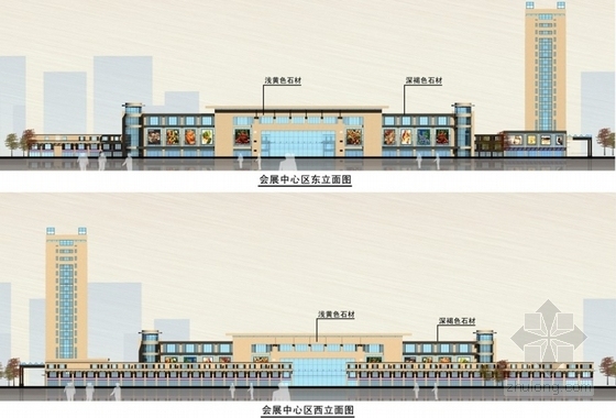 [福建]国际农产品批发市场规划方案文本-国际农产品批发市场立面图