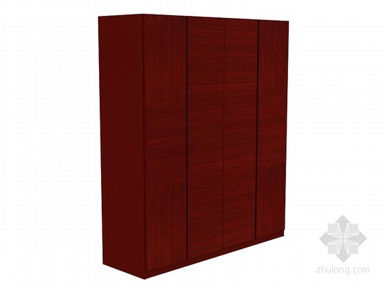 现代中式衣柜资料下载-现代中式柜3D模型下载