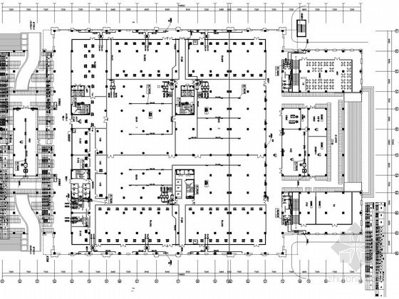 [福建]高等院校图书馆空调通风及防排烟系统设计施工图（含人防设计）-3#楼一层空调通风平面图 