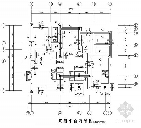 砌体结构别墅结构施工图（二层 条形基础）- 
