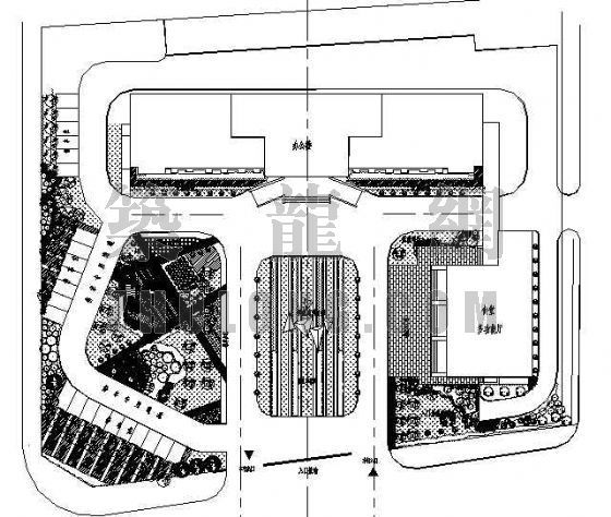 办公大楼空中花园景观设计资料下载-某办公楼前景观设计图