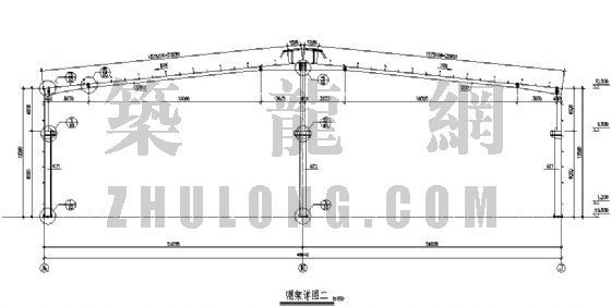 20t行车车间图纸资料下载-20t吊车门式全钢结构结构图