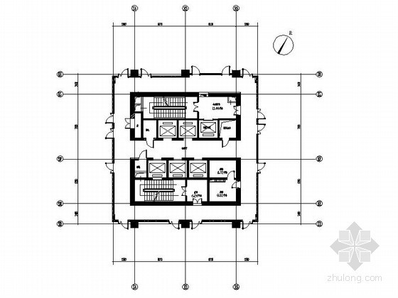 标准层吊顶资料下载-办公空间标准层走廊室内装修图（含效果）