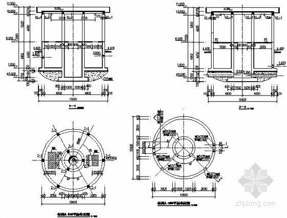 两层圆形喷泉水池资料下载-圆形水池结构施工图
